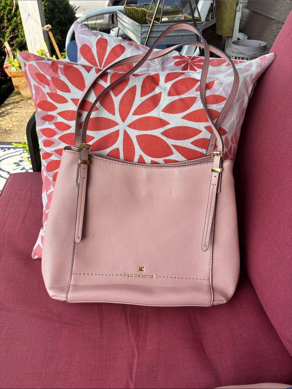 Liz Claiborne Pink Pebbled Leather Looking Shoulder Bag